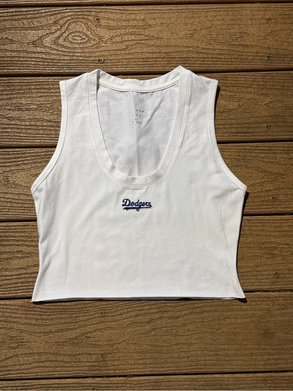 La Dodgers White Cropped Tank